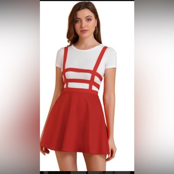 Dresses & Skirts - Allegra K Women's Elastic Waist A-Line Skirt w Suspender Straps, Size: 3XL